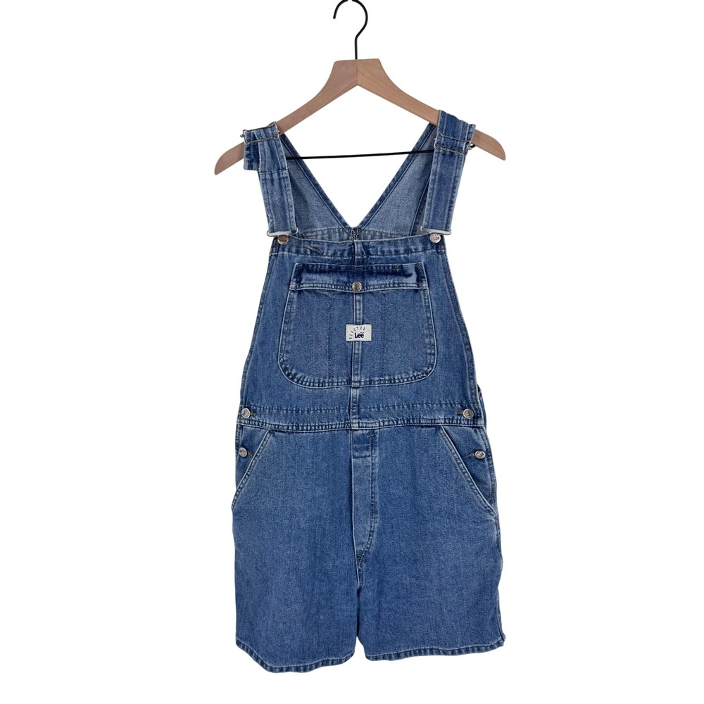 Lee Shortall Overalls Blue Large Vintage 90s Denim Carpenter Utility Shortalls